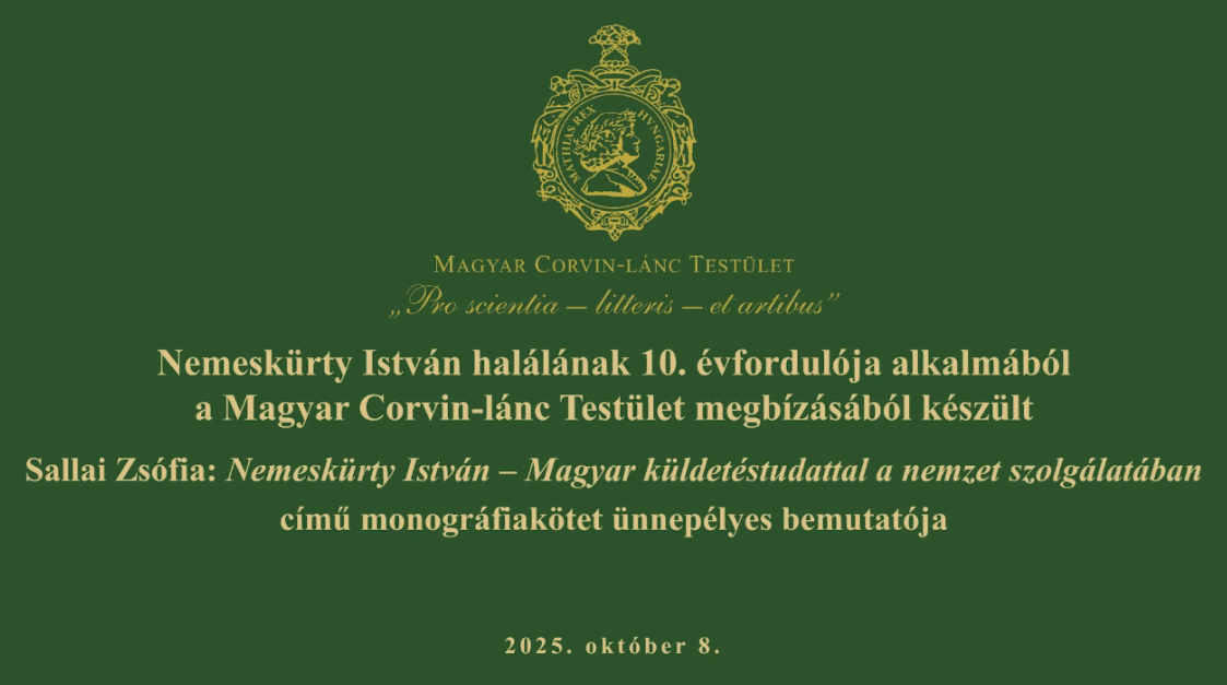 17. 2025.10.08. - Az MCLT kiadásában megjelent Nemeskürty-monográfia könyvbemutatója