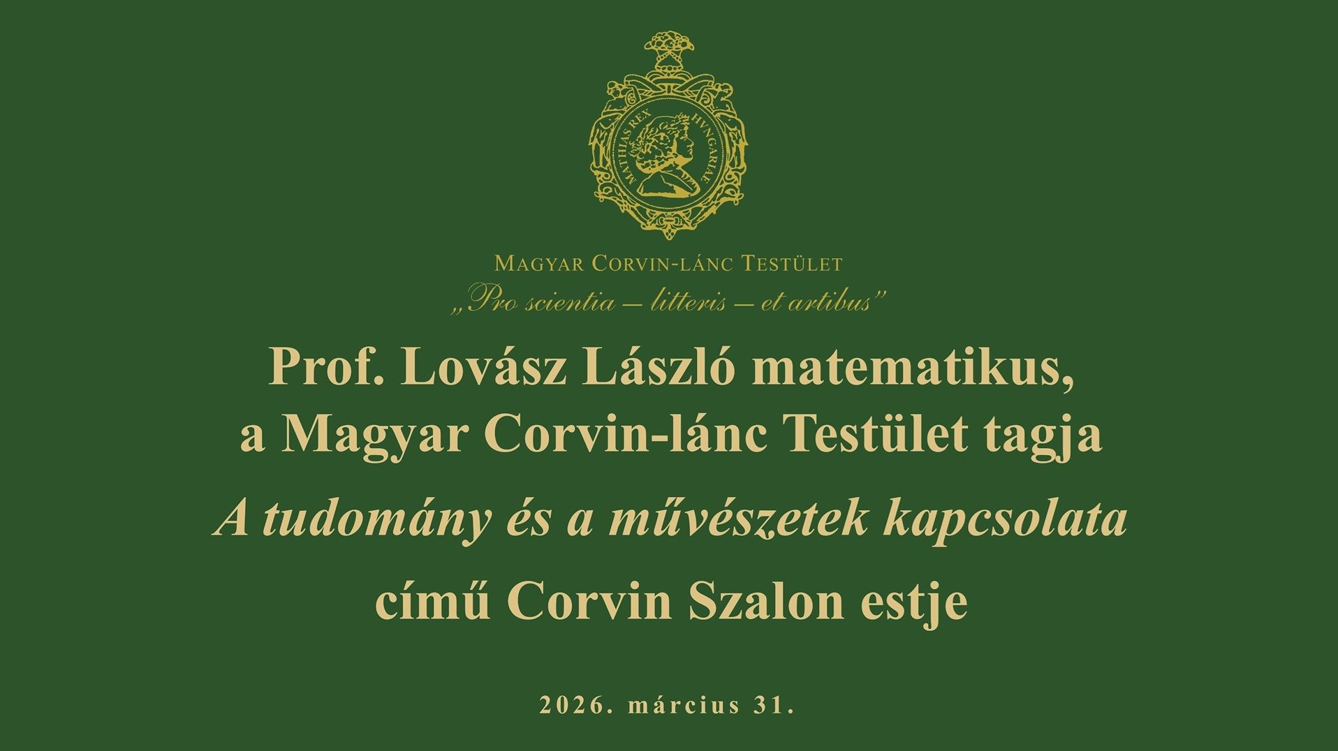 13. 2026.03.31. Prof. Lovász László Corvin Szalon estje